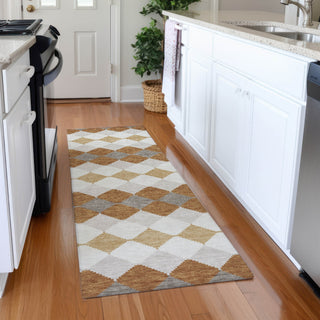 Piper Looms Mayfield Geometric AMF1007 Copper Machine Washable Area Rug Runner Lifestyle Image Feature