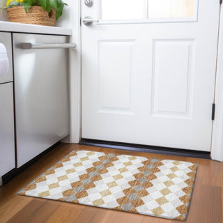 Piper Looms Mayfield Geometric AMF1007 Copper Machine Washable Area Rug Scatter Lifestyle Image Feature