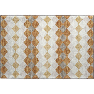 Piper Looms Mayfield Geometric AMF1007 Copper Machine Washable Area Rug Scatter Main Image