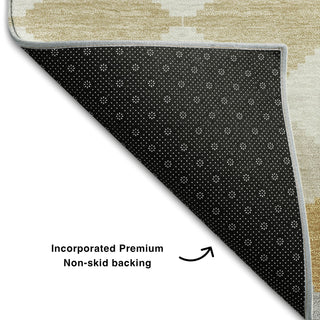 Piper Looms Mayfield Geometric AMF1007 Gold Machine Washable Area Rug Backing Image