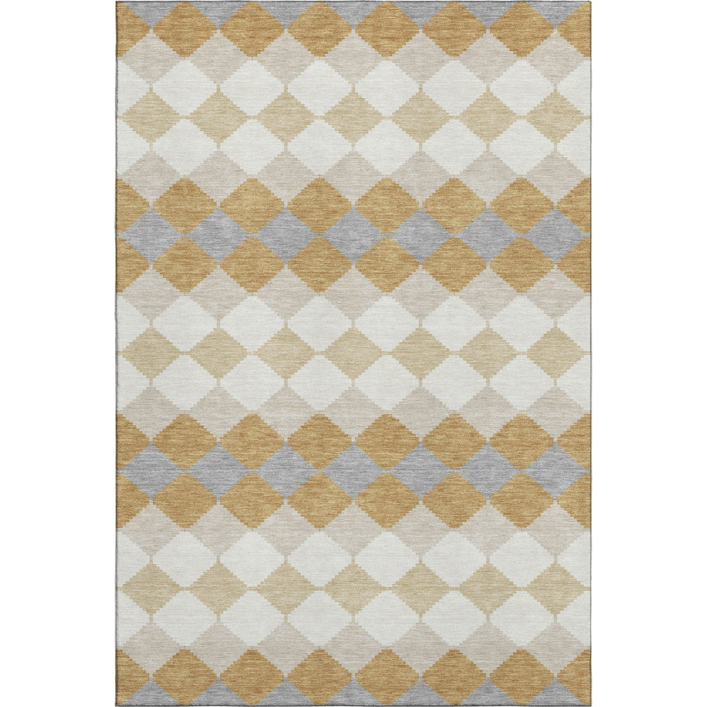 Piper Looms Mayfield Geometric AMF1007 Gold Machine Washable Area Rug main image