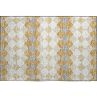 Piper Looms Mayfield Geometric AMF1007 Gold Machine Washable Area Rug Scatter Main Image