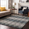 Piper Looms Mayfield Geometric AMF1007 Gray Machine Washable Area Rug Lifestyle Image Feature