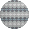 Piper Looms Mayfield Geometric AMF1007 Gray Machine Washable Area Rug Round Main Image