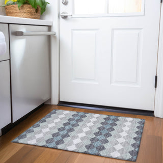 Piper Looms Mayfield Geometric AMF1007 Gray Machine Washable Area Rug Scatter Lifestyle Image Feature