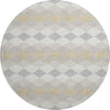 Piper Looms Mayfield Geometric AMF1007 Ivory Machine Washable Area Rug Round Main Image