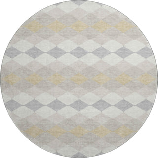 Piper Looms Mayfield Geometric AMF1007 Ivory Machine Washable Area Rug Round Main Image