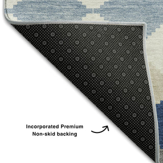 Piper Looms Mayfield Geometric AMF1007 Navy Machine Washable Area Rug Backing Image