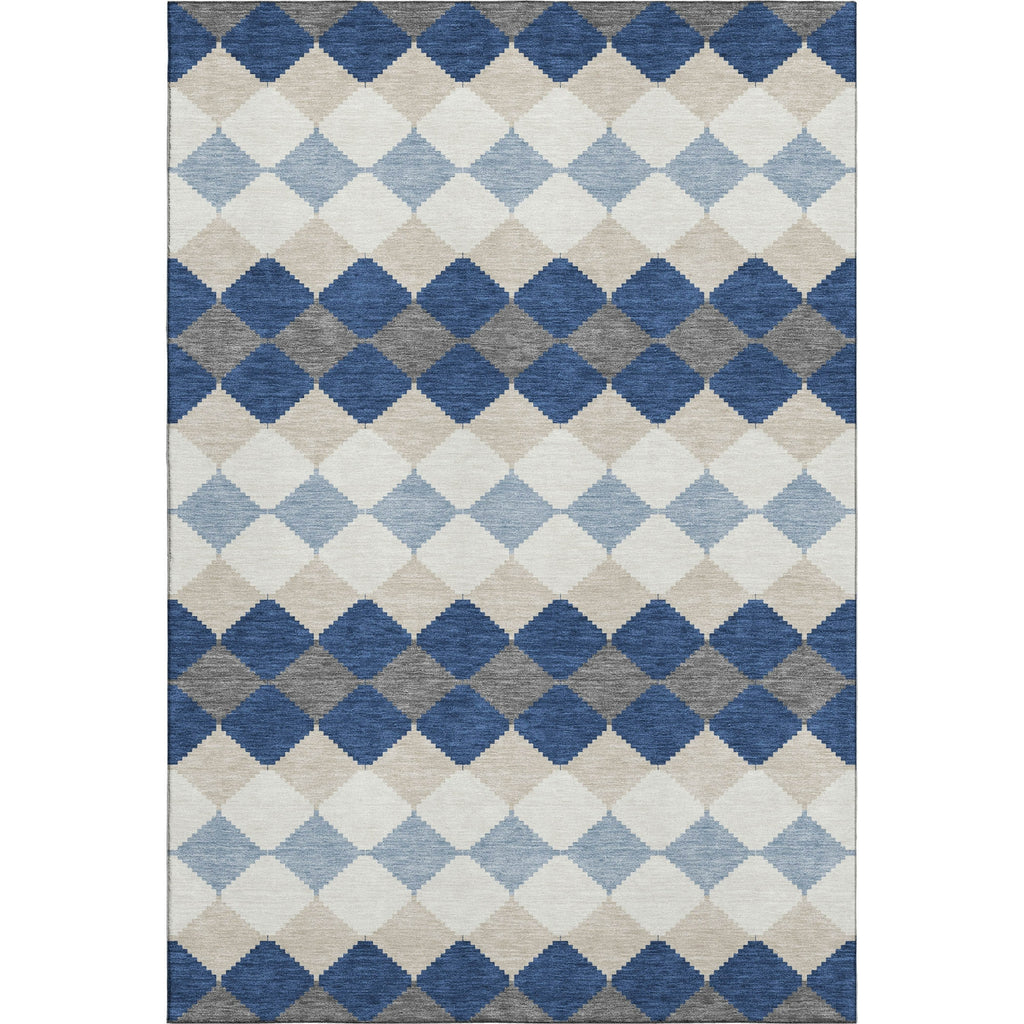 Piper Looms Mayfield Geometric AMF1007 Navy Machine Washable Area Rug main image