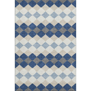 Piper Looms Mayfield Geometric AMF1007 Navy Machine Washable Area Rug main image