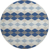 Piper Looms Mayfield Geometric AMF1007 Navy Machine Washable Area Rug Round Main Image