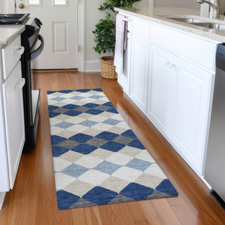 Piper Looms Mayfield Geometric AMF1007 Navy Machine Washable Area Rug Runner Lifestyle Image Feature