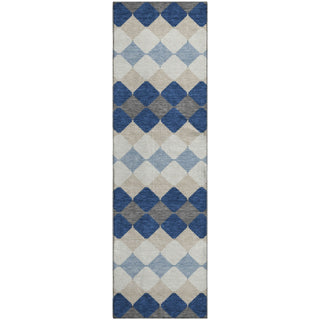 Piper Looms Mayfield Geometric AMF1007 Navy Machine Washable Area Rug Runner Main Image
