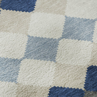 Piper Looms Mayfield Geometric AMF1007 Navy Machine Washable Area Rug Swatch Image