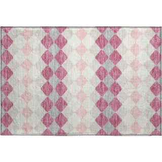 Piper Looms Mayfield Geometric AMF1007 Pink Machine Washable Area Rug Scatter Main Image