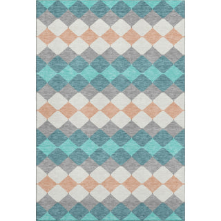 Piper Looms Mayfield Geometric AMF1007 Teal Machine Washable Area Rug main image