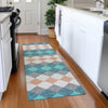 Piper Looms Mayfield Geometric AMF1007 Teal Machine Washable Area Rug Runner Lifestyle Image Feature