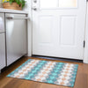 Piper Looms Mayfield Geometric AMF1007 Teal Machine Washable Area Rug Scatter Lifestyle Image Feature