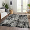Piper Looms Mayfield Abstract AMF1008 Black Machine Washable Area Rug Lifestyle Image Feature