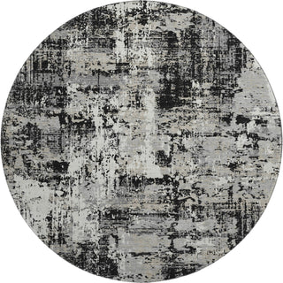 Piper Looms Mayfield Abstract AMF1008 Black Machine Washable Area Rug Round Main Image
