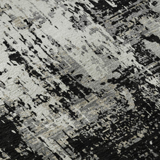 Piper Looms Mayfield Abstract AMF1008 Black Machine Washable Area Rug Swatch Image