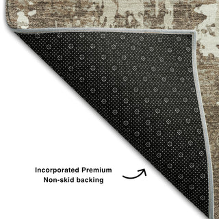 Piper Looms Mayfield Abstract AMF1008 Brown Machine Washable Area Rug Backing Image