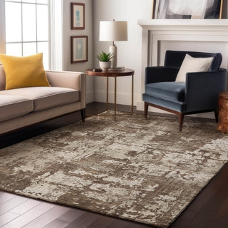 Piper Looms Mayfield Abstract AMF1008 Brown Machine Washable Area Rug Lifestyle Image Feature