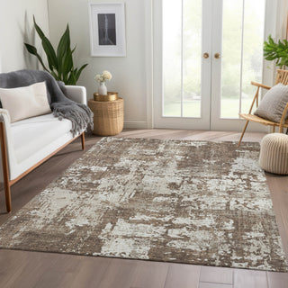 Piper Looms Mayfield Abstract AMF1008 Brown Machine Washable Area Rug Lifestyle Image Feature