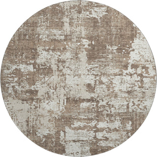 Piper Looms Mayfield Abstract AMF1008 Brown Machine Washable Area Rug Round Main Image