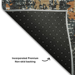 Piper Looms Mayfield Abstract AMF1008 Charcoal Machine Washable Area Rug Backing Image