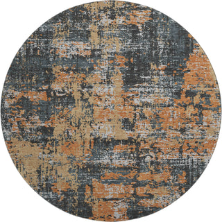 Piper Looms Mayfield Abstract AMF1008 Charcoal Machine Washable Area Rug Round Main Image