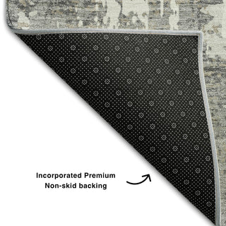 Piper Looms Mayfield Abstract AMF1008 Gray Machine Washable Area Rug Backing Image