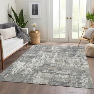 Piper Looms Mayfield Abstract AMF1008 Gray Machine Washable Area Rug Lifestyle Image Feature