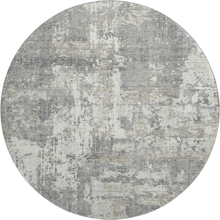 Piper Looms Mayfield Abstract AMF1008 Gray Machine Washable Area Rug Round Main Image
