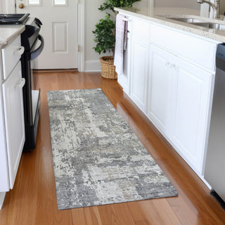 Piper Looms Mayfield Abstract AMF1008 Gray Machine Washable Area Rug Runner Lifestyle Image Feature