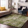 Piper Looms Mayfield Abstract AMF1008 Green Machine Washable Area Rug Lifestyle Image Feature