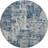 Piper Looms Mayfield Abstract AMF1008 Navy Machine Washable Area Rug Round Main Image