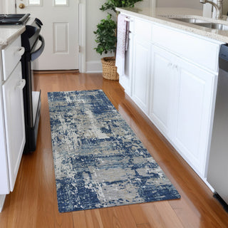 Piper Looms Mayfield Abstract AMF1008 Navy Machine Washable Area Rug Runner Lifestyle Image Feature