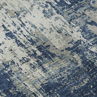 Piper Looms Mayfield Abstract AMF1008 Navy Machine Washable Area Rug Swatch Image