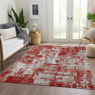 Piper Looms Mayfield Abstract AMF1008 Red Machine Washable Area Rug Lifestyle Image Feature