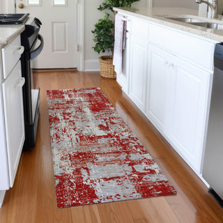 Piper Looms Mayfield Abstract AMF1008 Red Machine Washable Area Rug Runner Lifestyle Image Feature