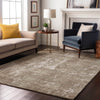 Piper Looms Mayfield Abstract AMF1008 Taupe Machine Washable Area Rug Lifestyle Image Feature