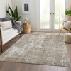 Piper Looms Mayfield Abstract AMF1008 Taupe Machine Washable Area Rug Lifestyle Image Feature