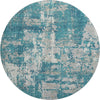 Piper Looms Mayfield Abstract AMF1008 Teal Machine Washable Area Rug Round Main Image