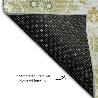 Piper Looms Mayfield Oriental AMF1009 Aloe Machine Washable Area Rug Backing Image
