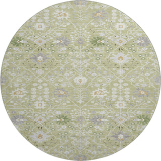 Piper Looms Mayfield Oriental AMF1009 Aloe Machine Washable Area Rug Round Main Image