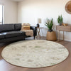 Piper Looms Mayfield Oriental AMF1009 Beige Machine Washable Area Rug Round Lifestyle Image Feature