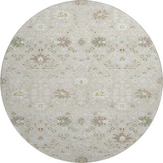 Piper Looms Mayfield Oriental AMF1009 Beige Machine Washable Area Rug Round Main Image
