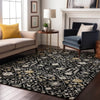 Piper Looms Mayfield Oriental AMF1009 Black Machine Washable Area Rug Lifestyle Image Feature