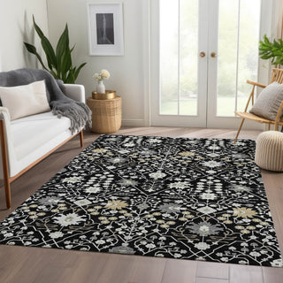 Piper Looms Mayfield Oriental AMF1009 Black Machine Washable Area Rug Lifestyle Image Feature